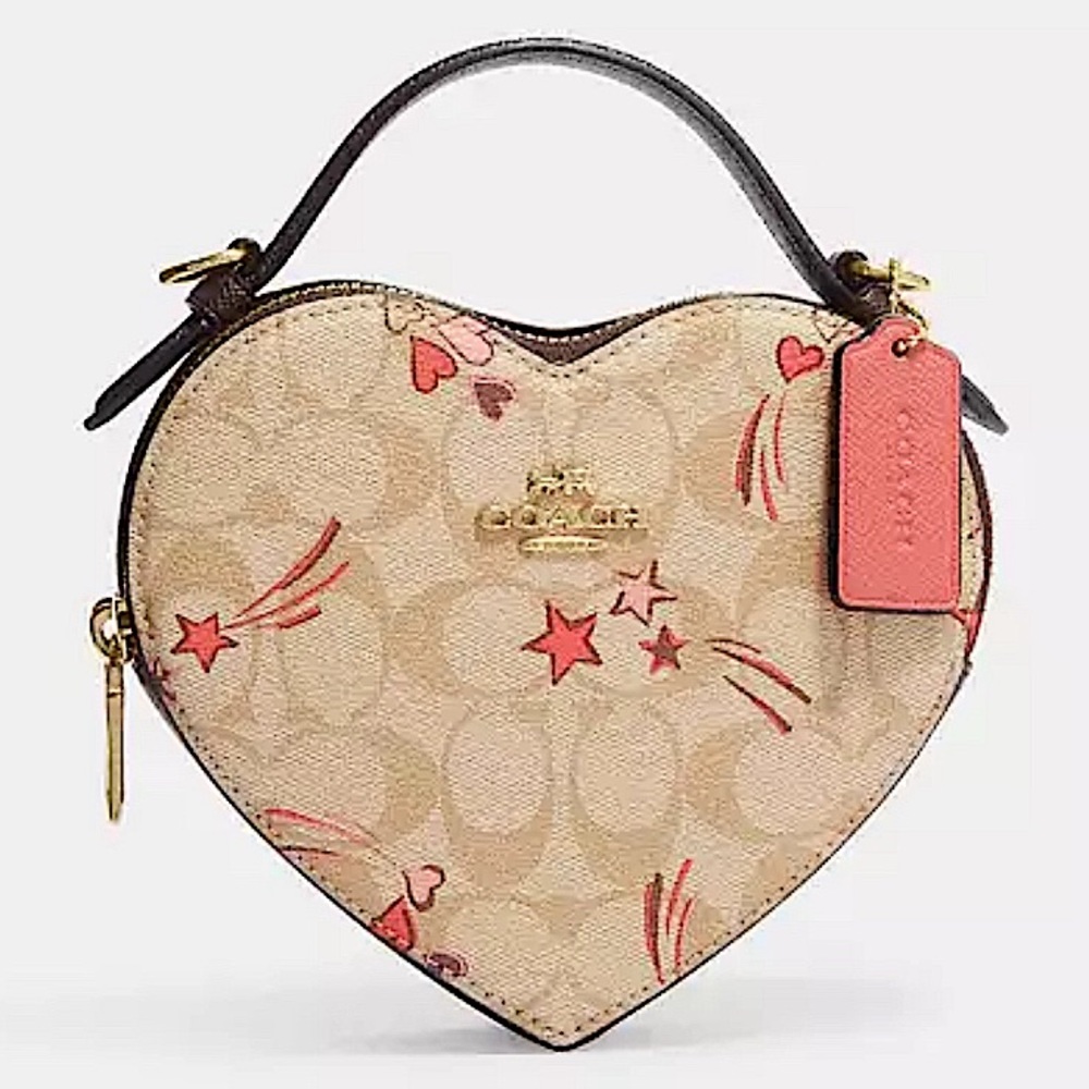 NWT Coach Heart Crossbody Stars Print with Dust Bag and Gift Box